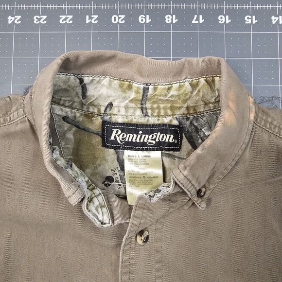 Remington Work Shirt Large Heavy Twill Grunge Biker Mechanic Utility Outdoor - Picture 4 of 14